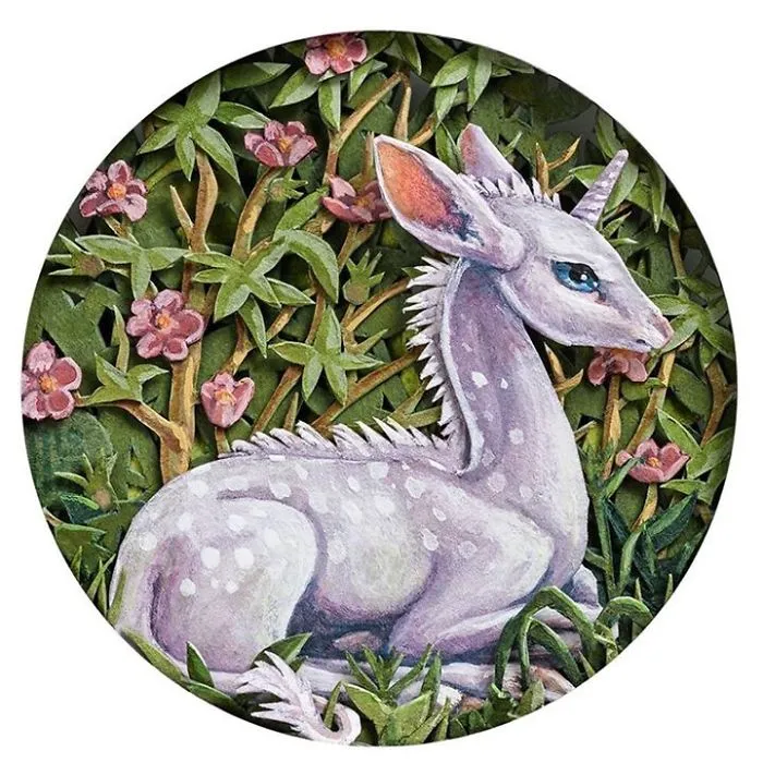 I Create Multi-Layered Miniature Paintings On Cut Paper