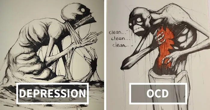 I Illustrated Mental Illness And Disorders For Inktober (All 31)