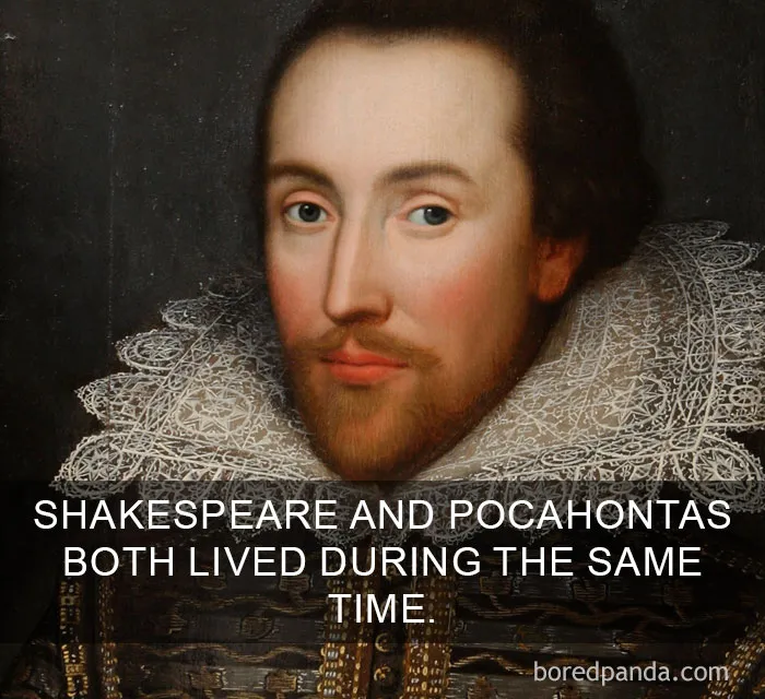Portrait of Shakespeare highlighting amazing historical fact.