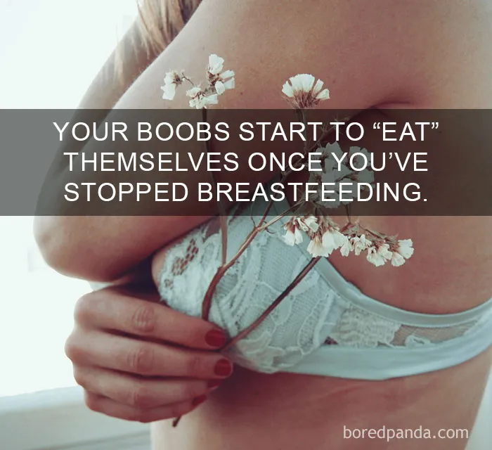Close-up of a woman in a lace bra holding flowers, illustrating an amazing fact about the body after breastfeeding.