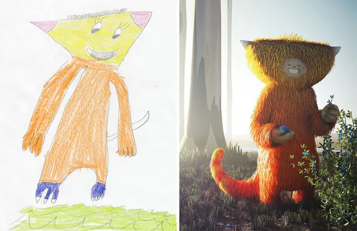 90 Artists Recreate Kids’ Monster Doodles In Their Unique Styles (2016)