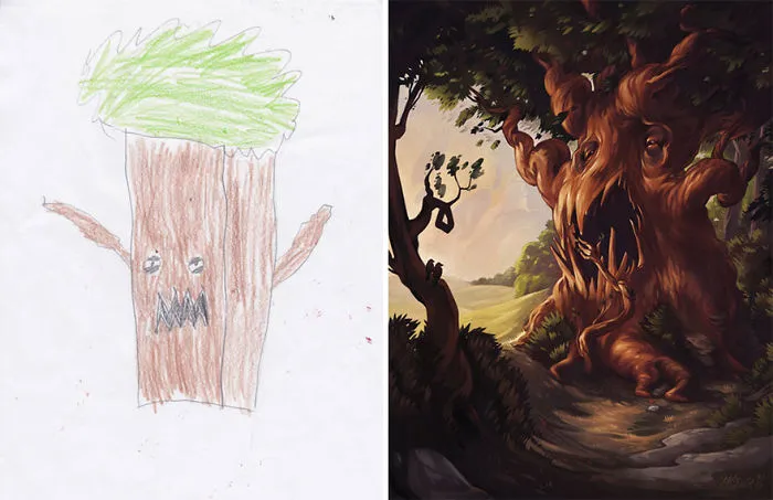 90 Artists Recreate Kids’ Monster Doodles In Their Unique Styles (2016)