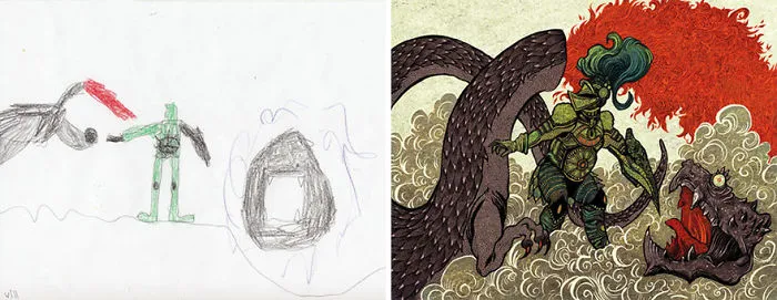 90 Artists Recreate Kids’ Monster Doodles In Their Unique Styles (2016)
