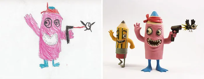90 Artists Recreate Kids’ Monster Doodles In Their Unique Styles (2016)