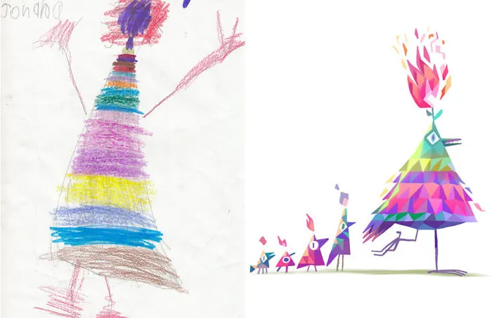 90 Artists Recreate Kids’ Monster Doodles In Their Unique Styles (2016)