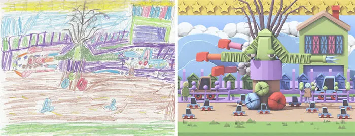 90 Artists Recreate Kids’ Monster Doodles In Their Unique Styles (2016)