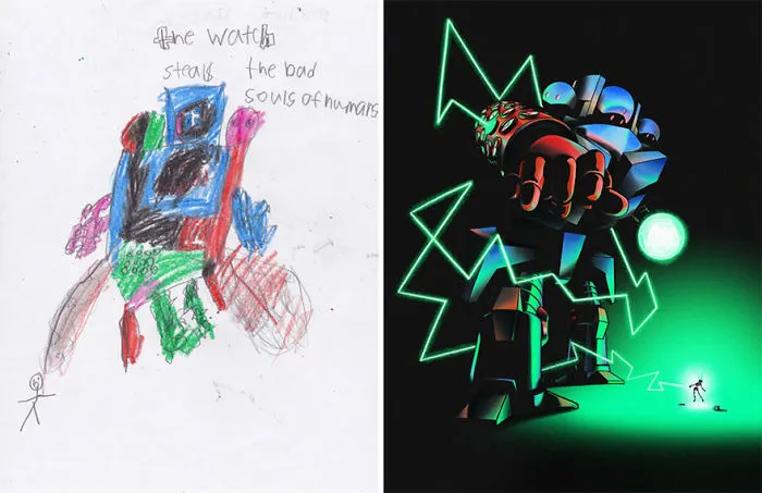 90 Artists Recreate Kids’ Monster Doodles In Their Unique Styles (2016)