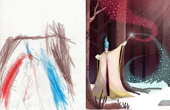 90 Artists Recreate Kids’ Monster Doodles In Their Unique Styles (2016)