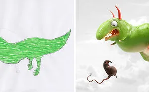 90 Artists Recreate Kids’ Monster Doodles In Their Unique Styles (2016)