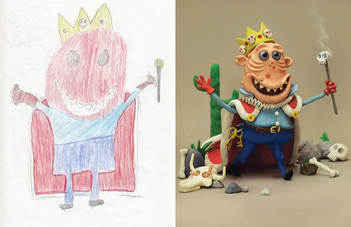 90 Artists Recreate Kids’ Monster Doodles In Their Unique Styles (2016)