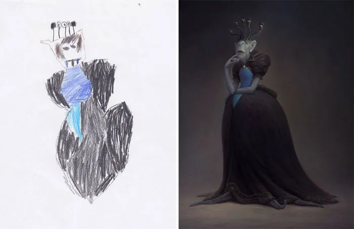 90 Artists Recreate Kids’ Monster Doodles In Their Unique Styles (2016)