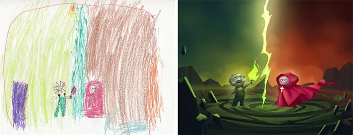 90 Artists Recreate Kids’ Monster Doodles In Their Unique Styles (2016)