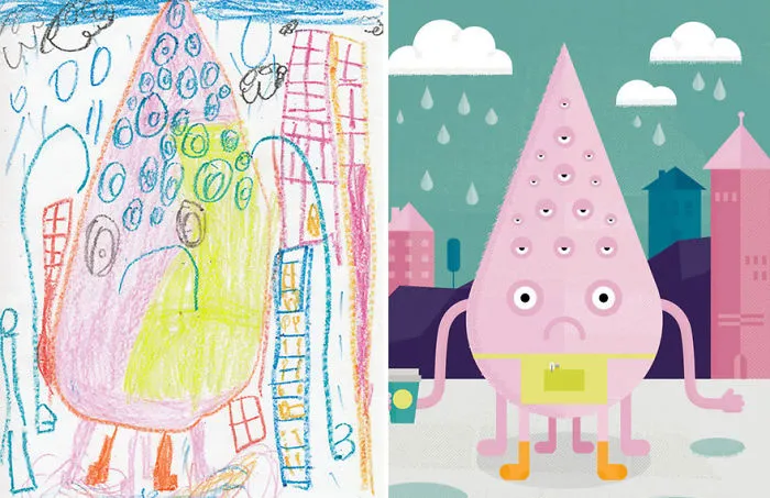 90 Artists Recreate Kids’ Monster Doodles In Their Unique Styles (2016)
