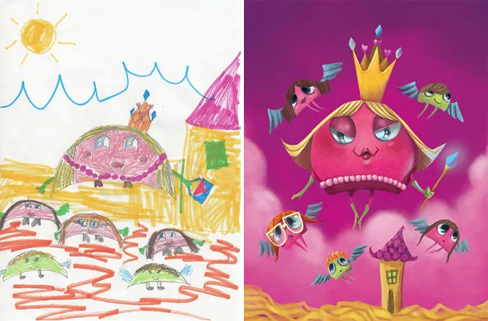90 Artists Recreate Kids’ Monster Doodles In Their Unique Styles (2016)