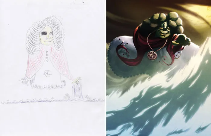 90 Artists Recreate Kids’ Monster Doodles In Their Unique Styles (2016)