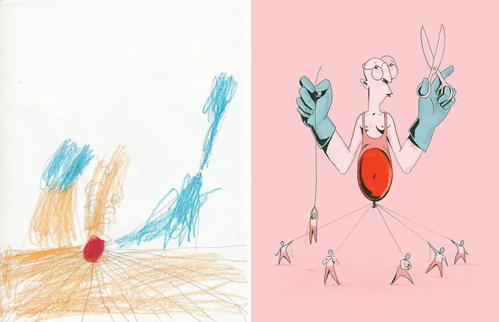 90 Artists Recreate Kids’ Monster Doodles In Their Unique Styles (2016)