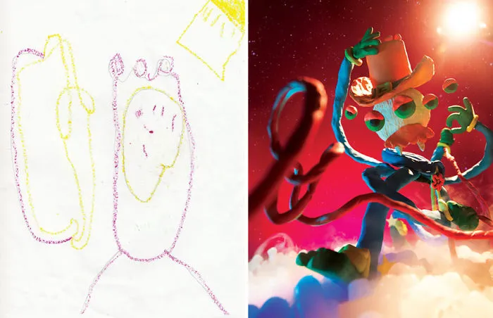 90 Artists Recreate Kids’ Monster Doodles In Their Unique Styles (2016)