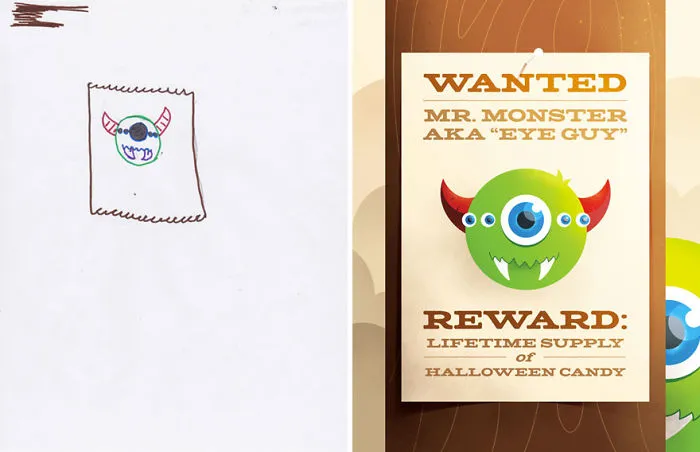 90 Artists Recreate Kids’ Monster Doodles In Their Unique Styles (2016)