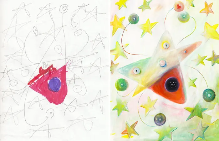 90 Artists Recreate Kids’ Monster Doodles In Their Unique Styles (2016)