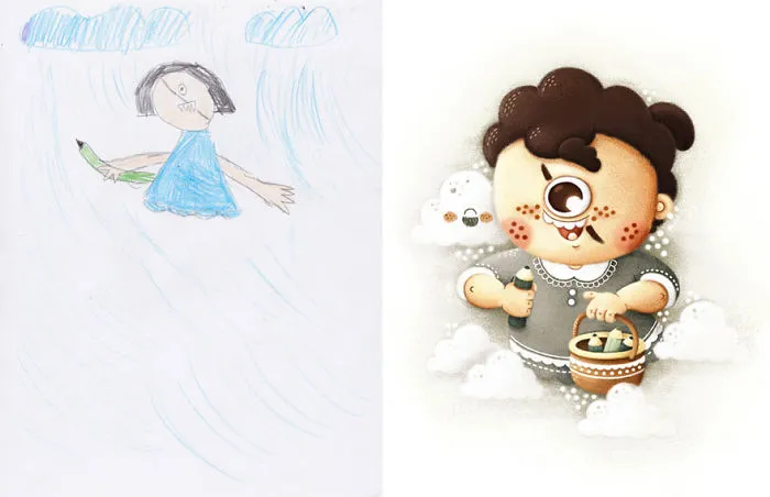 90 Artists Recreate Kids’ Monster Doodles In Their Unique Styles (2016)