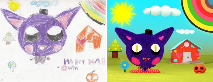 90 Artists Recreate Kids’ Monster Doodles In Their Unique Styles (2016)