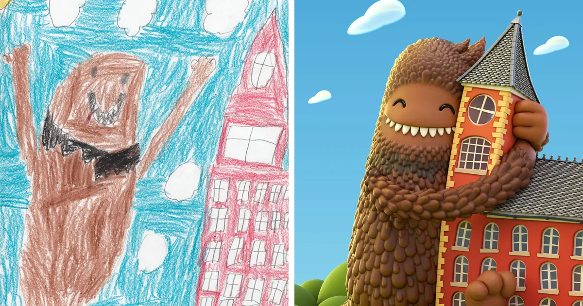 Más de 100 artistas profesionales recrean dibujos infantiles de monstruos en su propio estilo