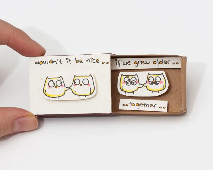 Artist Creates Little Matchbox Greeting Cards With Hidden Messages Inside