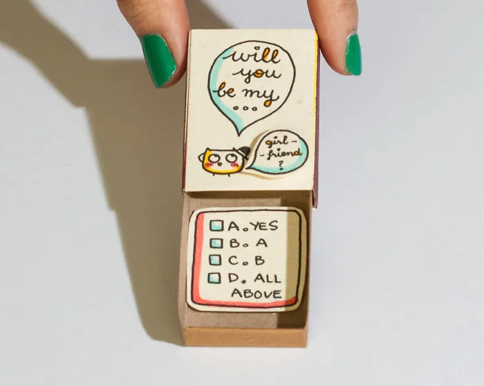 Artist Creates Little Matchbox Greeting Cards With Hidden Messages Inside
