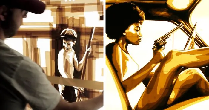 Artist Max Zorn 'Paints' With Packing Tape