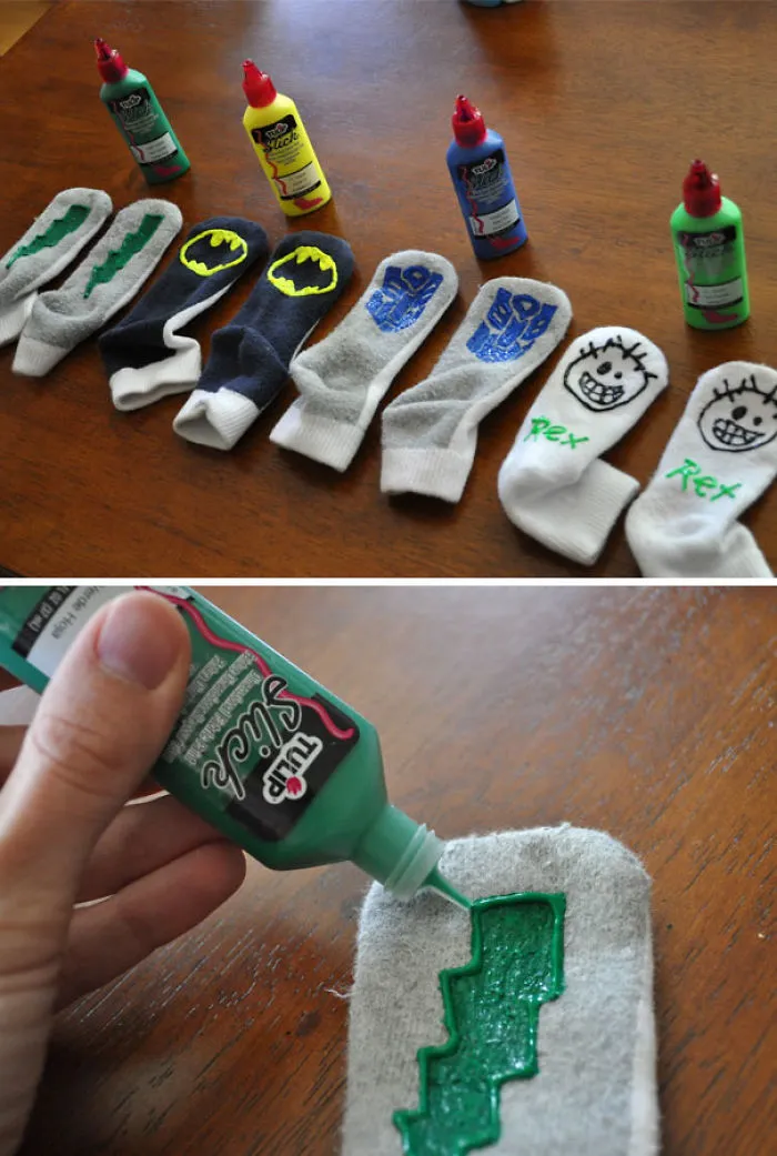 Con pintura para tejidos no resbalarán en el suelo