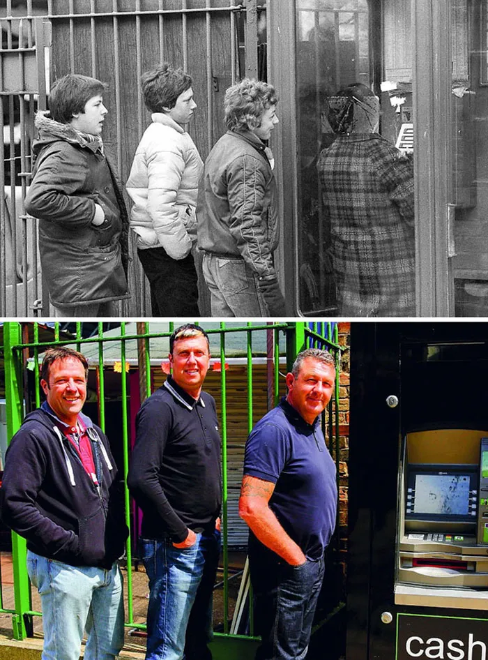 Queuing For The Phone (1981 And 2016)