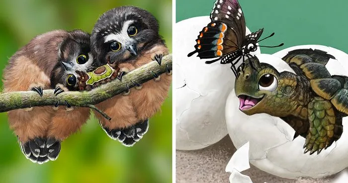 Cute Portraits Of Unexpected Animal Buddies By Blair Sampson