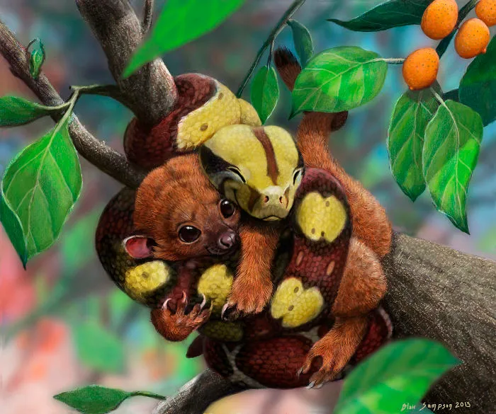 Cute Portraits Of Unexpected Animal Buddies By Blair Sampson