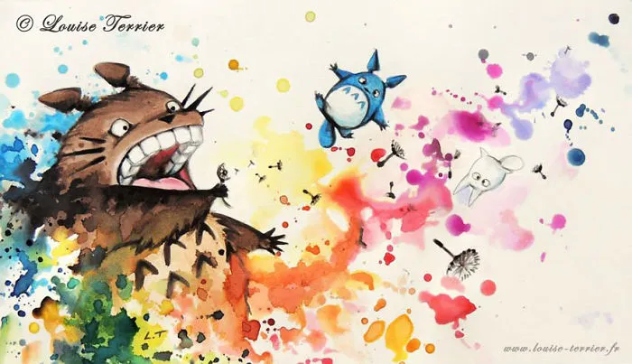 Blown Away Indian Ink Painting By Louise Terrier
