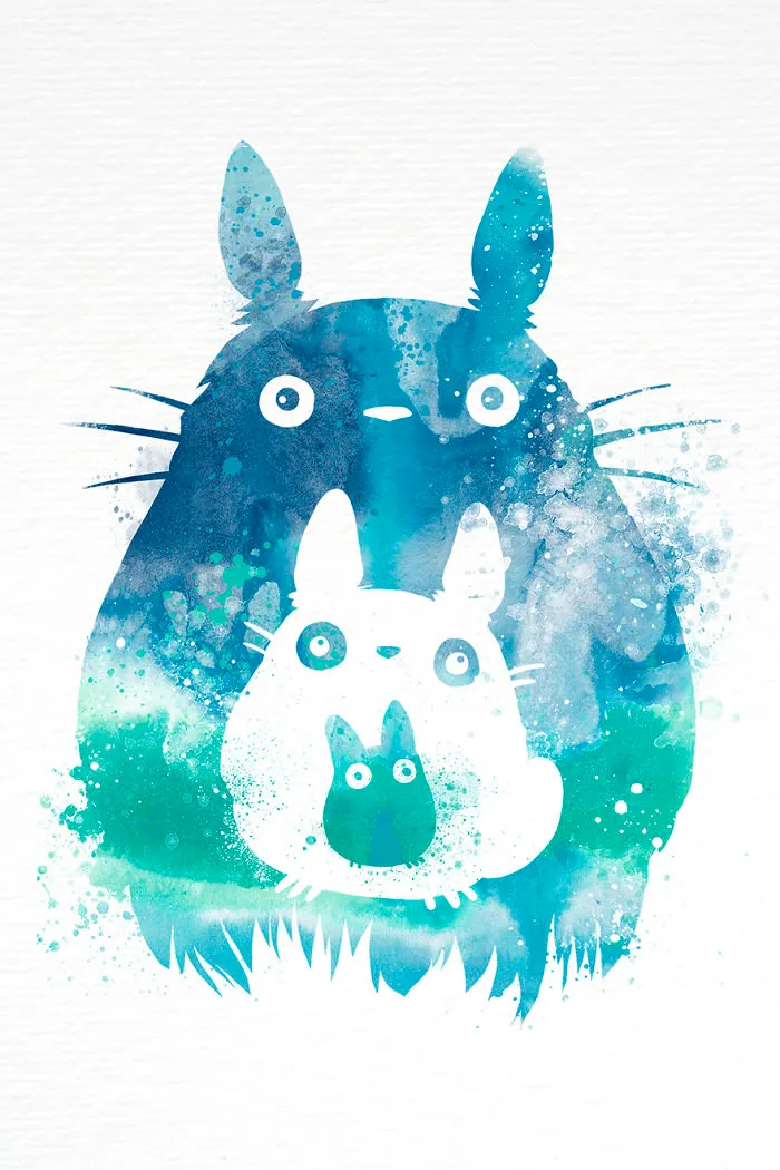 Totoro And Mini Totoros Watercolor Painting By Penelope