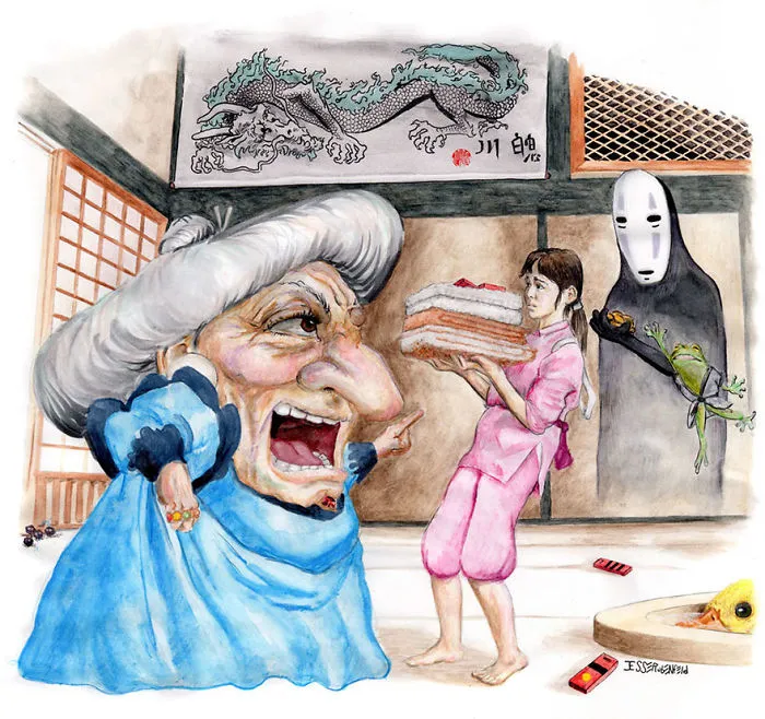 Yubaba's Lecture Painting By Jesse Rubenfeld