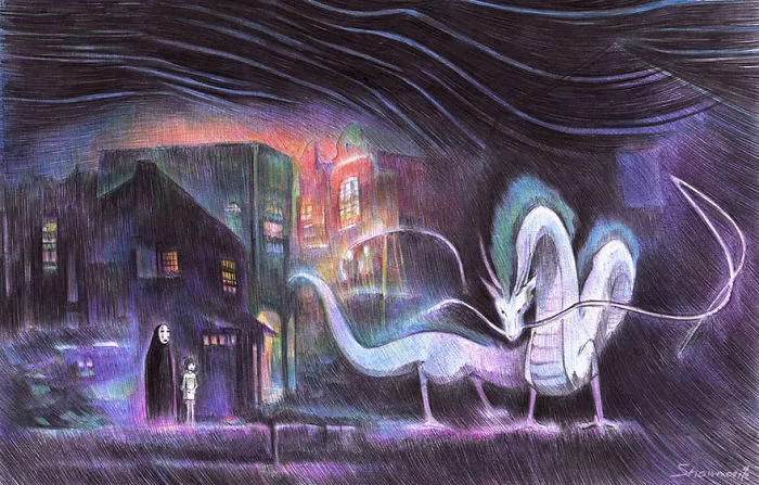 Spirited Away Ballpoint Pen Drawing By Marite Desaine