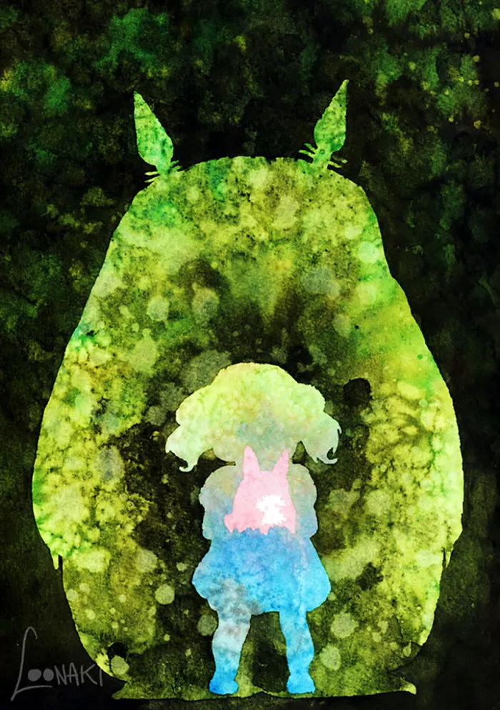 My Neighbor Totoro Watercolor Painting By Loonaki