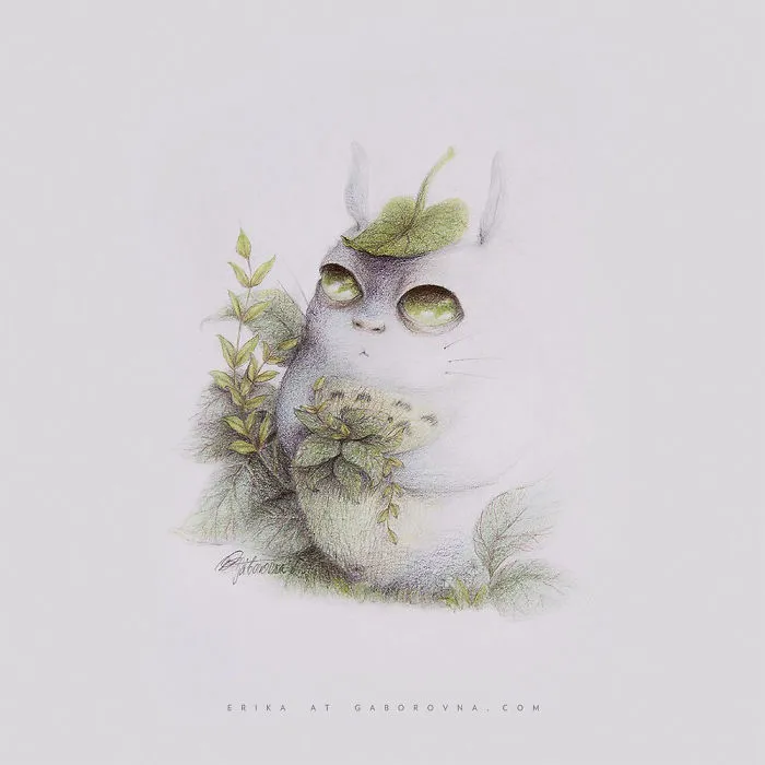 Totoro Pencil Drawing By Erika Horváth Gáborovna