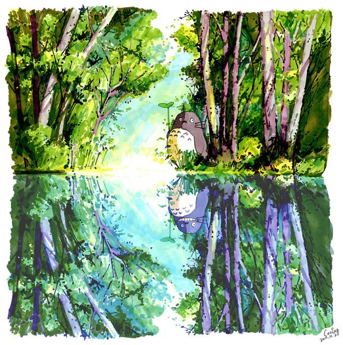 Totoro Marker Drawing By Caring Wong