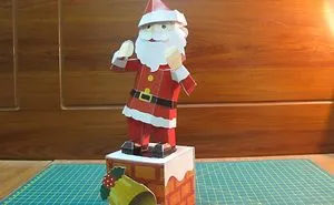 Making Paper Santa Clause Can Dance – Christmas Crafts – Paper Crafts