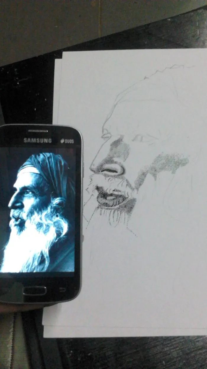 I Made A Random Portrait With Ink Dots.