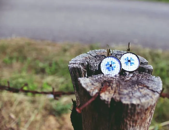 Blue Flower Earrings