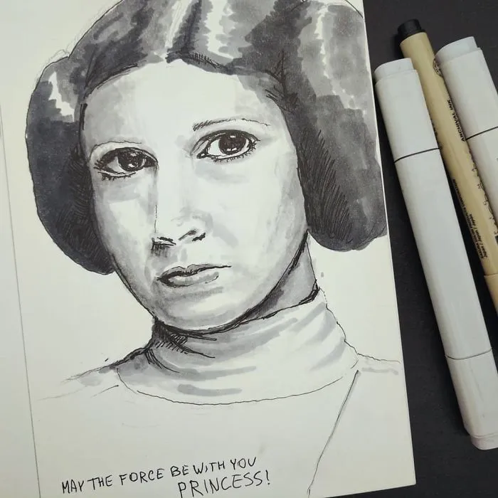 290 Touching Tributes To Late Carrie Fisher By Artists Around The World