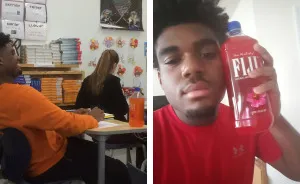 Girl Secretly Documents Her Classmate Matching His Shirt To Drink Every Day
