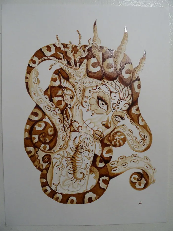 I Paint Using Only Coffee