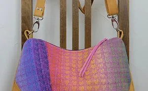 Handcrafted Unique Moonbag Made Of Genuine Leather And A Handwoven Piece Of A Babywrap