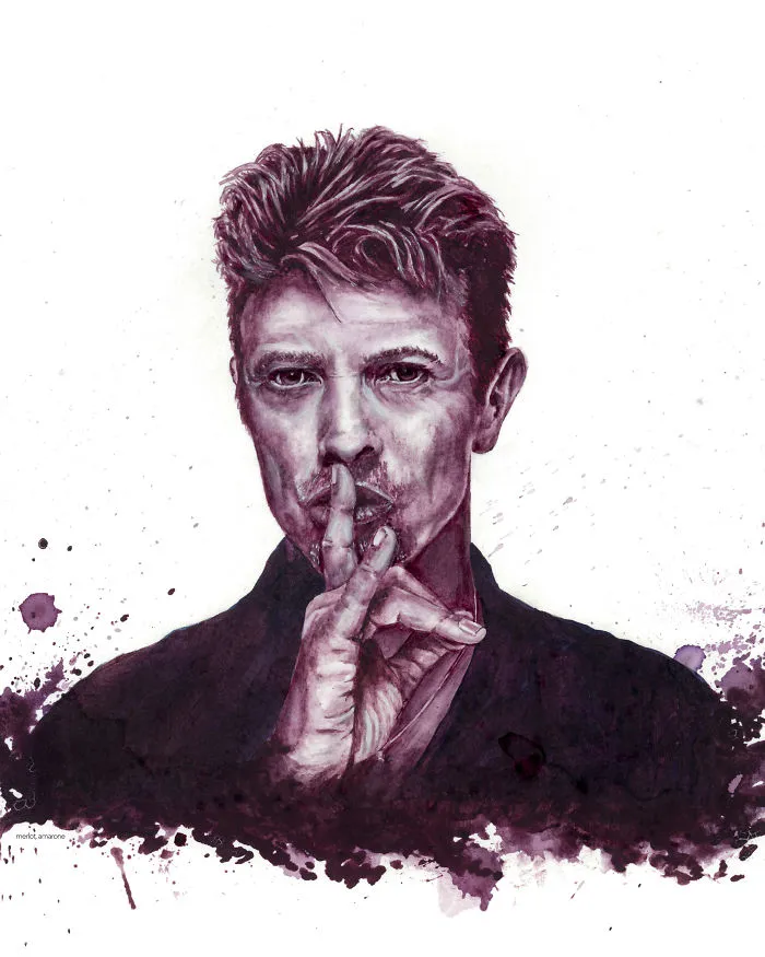 I Painted David Bowie And The Beatles Using Only Wine.