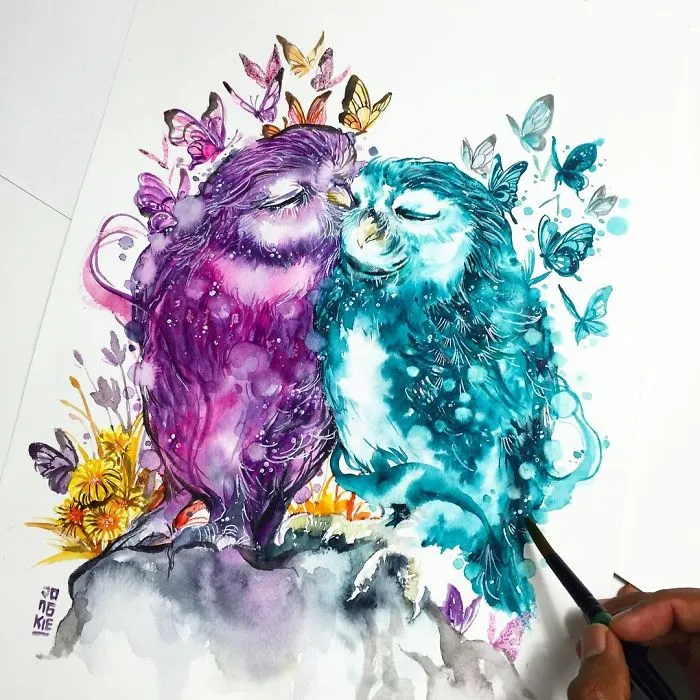 I Create Animal Spirits Through Watercolor