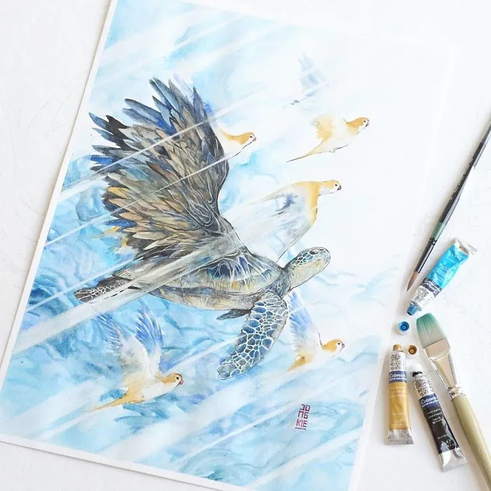 I Create Animal Spirits Through Watercolor